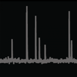 Synaptic Function: Whole-cell patch clamp recording showing gray bars of various heights against a black background